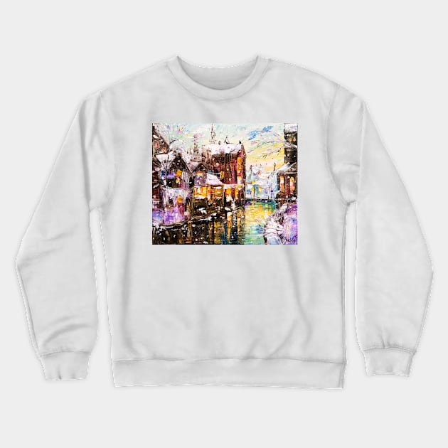 Water Channels In Winter England Crewneck Sweatshirt by NataliaShchip